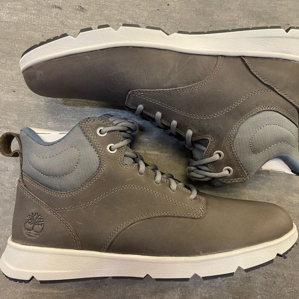 Timberland Men's Parker Street Mid Lace Sneaker Dark Grey Full  Grain A6BXE-EIQ